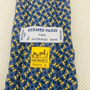 Hermès Silk Tie: Diamond & Circle Geometric Print